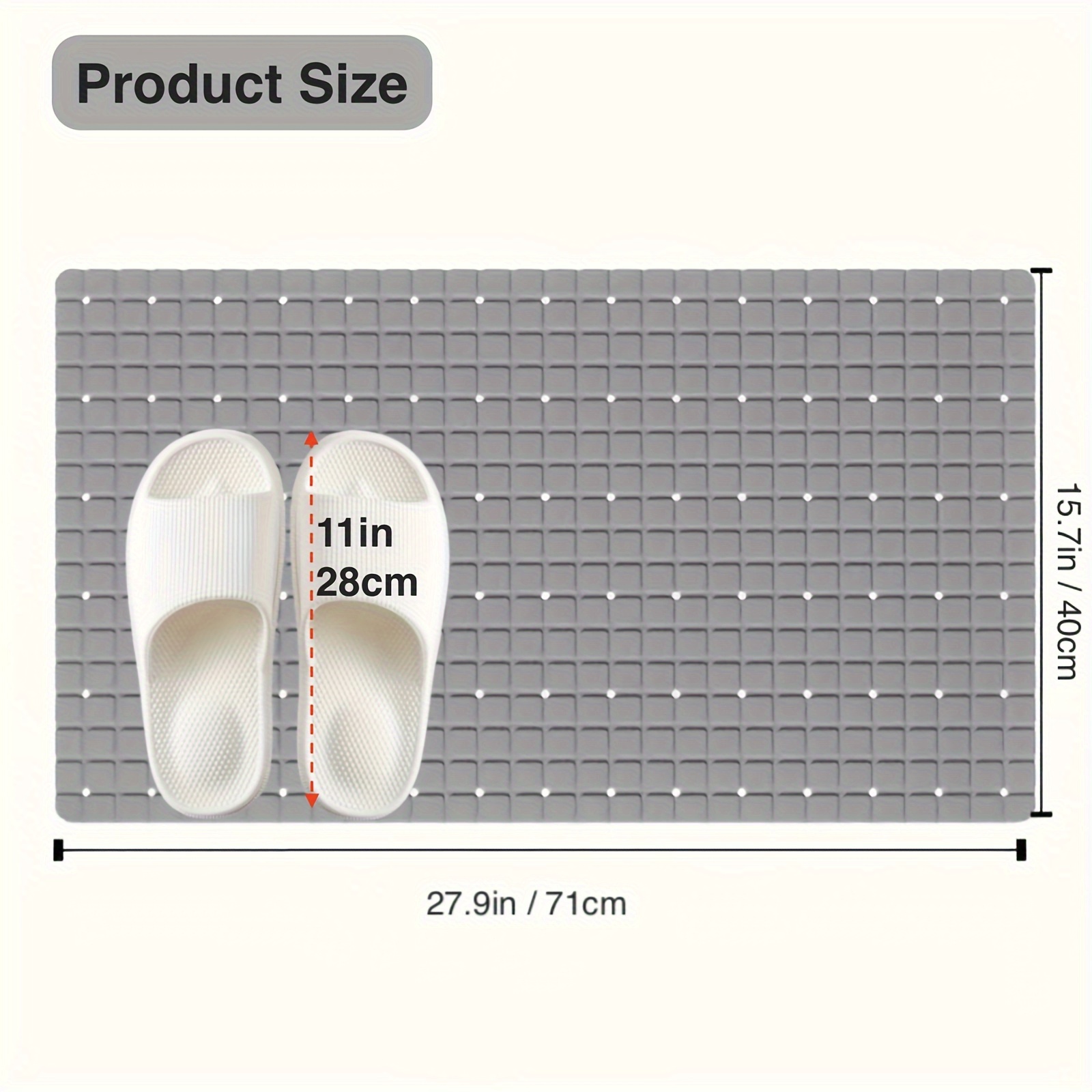 1pc PVC Non-Slip Bath Mat with - Bamboo Bath Mat 评论和价格